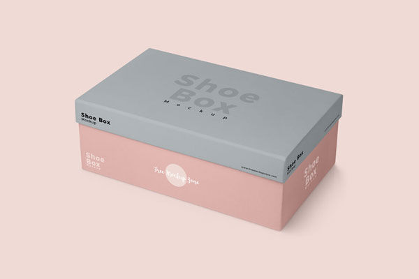 Full Customizable Side View Shoe Box Mockup FREE PSD