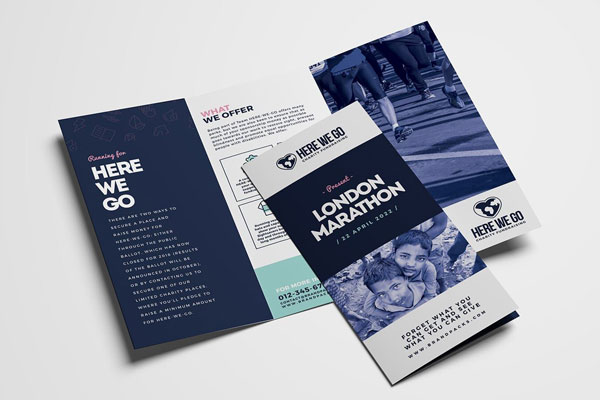 Fundraiser Tri-fold Brochure and Rack Card Templates FREE PSD