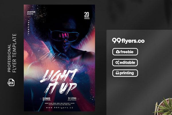 Futuristic and Modern Night Club Flyer Template FREE PSD