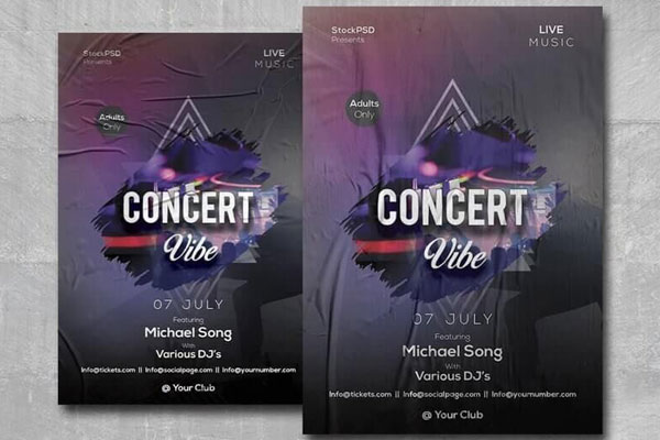 Futuristic Concert Flyer Template FREE PSD