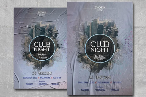 Geometric Urban Club Party Flyer Template FREE PSD
