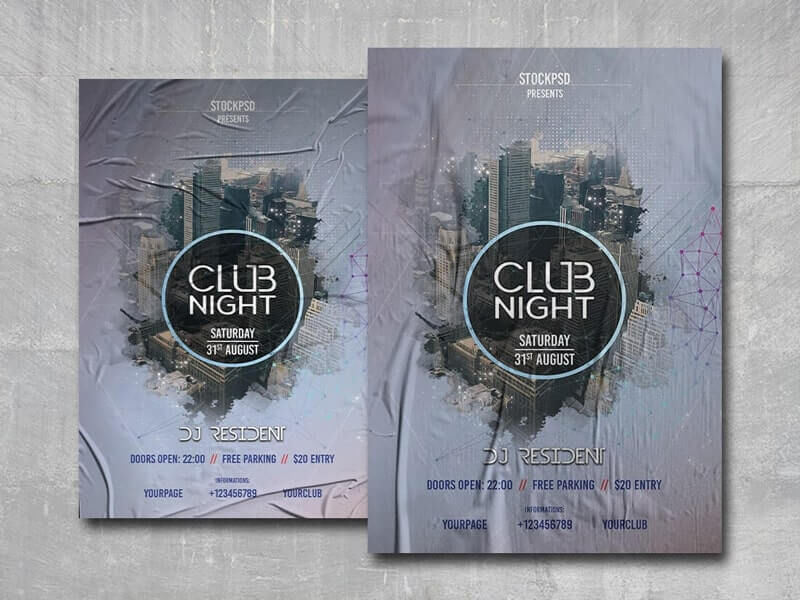 Geometric Urban Club Party Flyer Template Free Download | Resource Boy