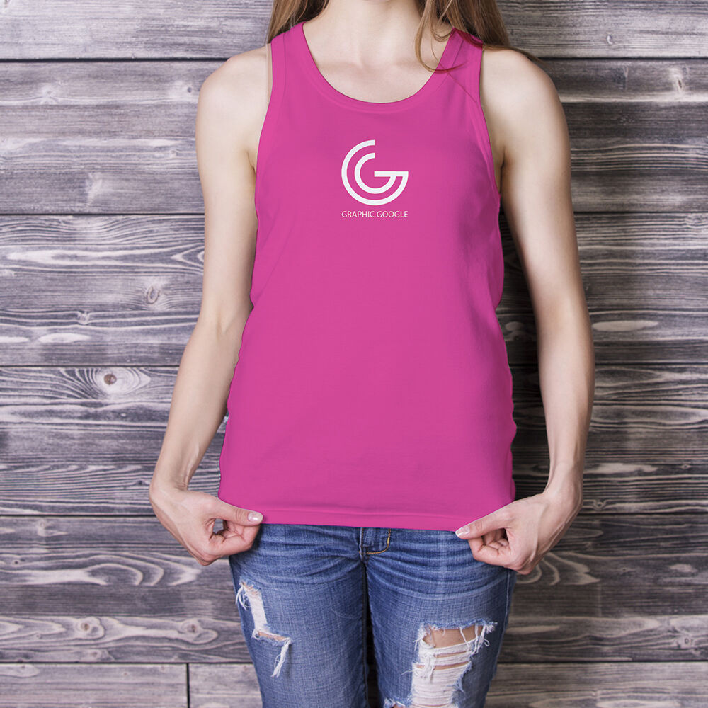 Girl in Tank Top Mockup With no Face FREE PSD