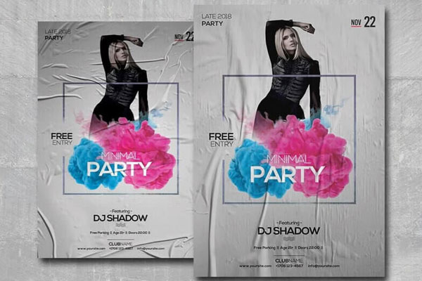 Grey Modern Party Flyer Template FREE PSD