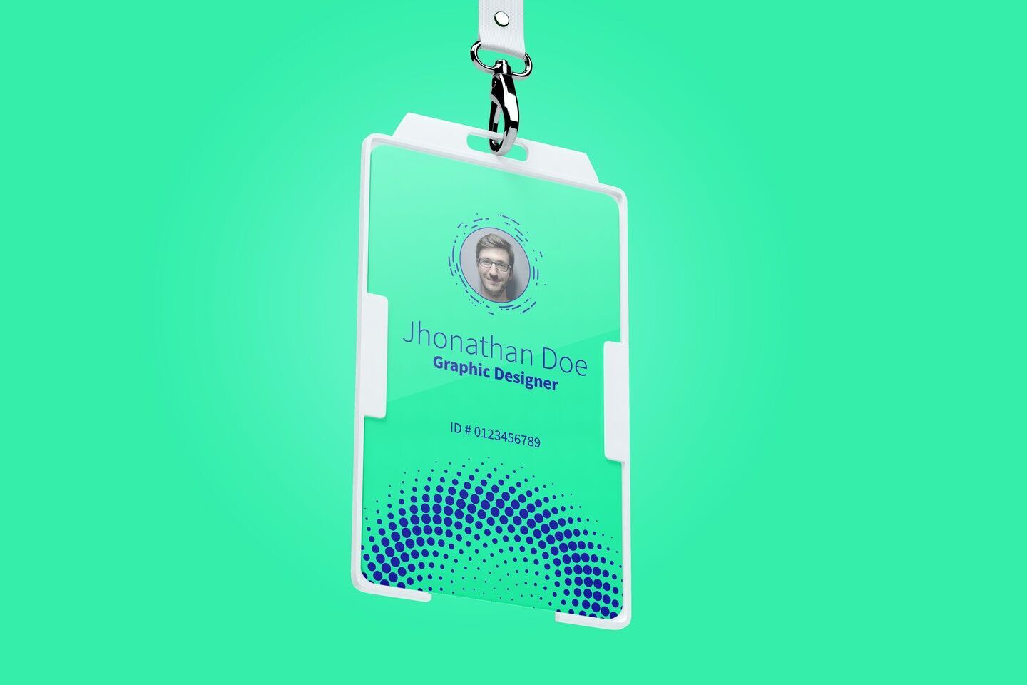 Hanging Vertical ID Card Mockup FREE PSD