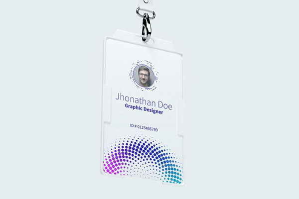 Hanging Vertical ID Card Mockup FREE PSD