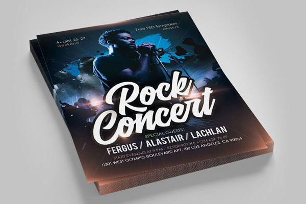 Hip Hop Rock Concert Flyer Flyer with a Facebook Event Page FREE PSD