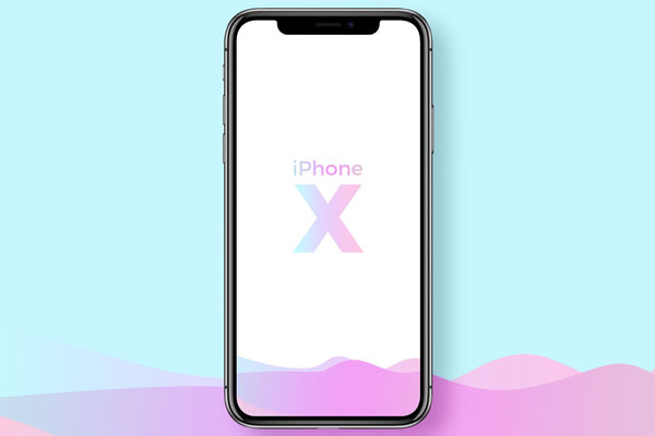 iPhone X Laid on the Surface in a Top View Mockup FREE PSD