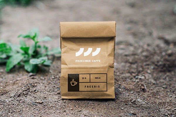 Kraft Paper Bag on the Ground Mockup Front View FREE PSD
