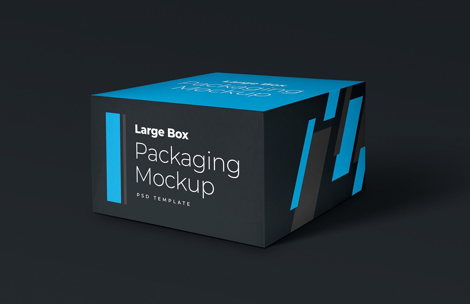 Large Cardboard Packaging Box Mockup at the 3\4 Angle View FREE PSD