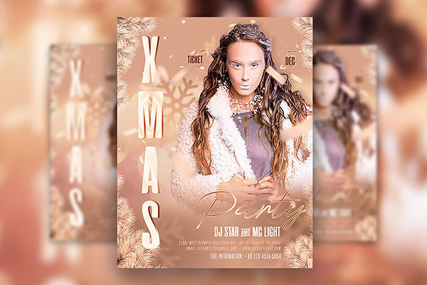 Light Christmas Facebook Cover and Flyer Templates FREE PSD