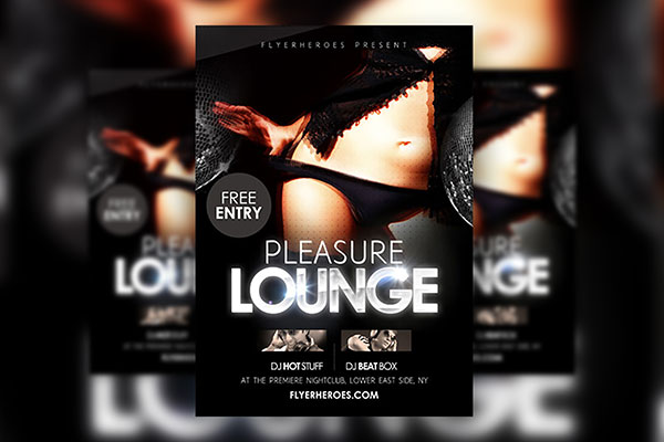 Lounge Flyer Template Featuring Dark Modern Scene FREE PSD