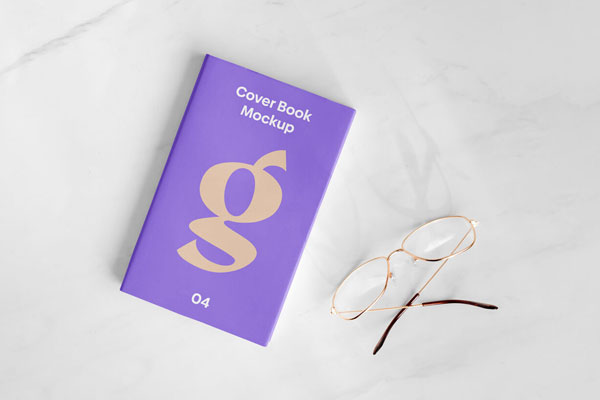 Mini Book Mockup with a Glasses FREE PSD