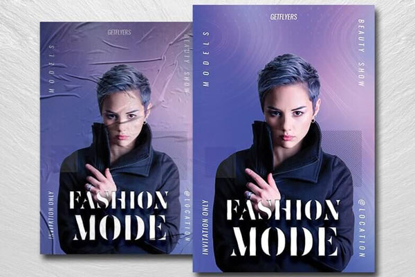 Minimal Violet Fashion Mode Flyer Template FREE PSD