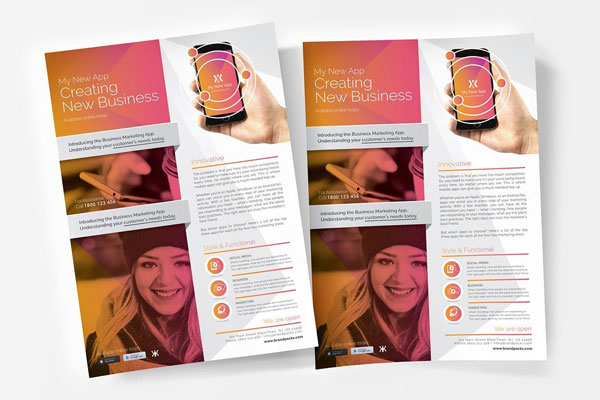 Mobile App Poster Template Featuring a Hand Holding a Smartphone FREE PSD