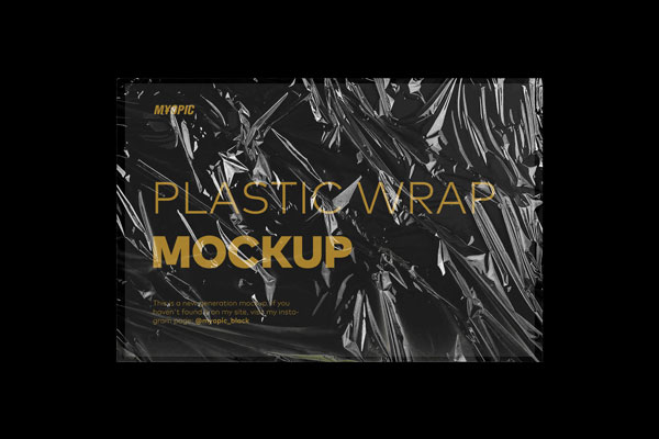 Mockup Displaying Top View of Wrinkled Plastic Wrap Texture FREE PSD