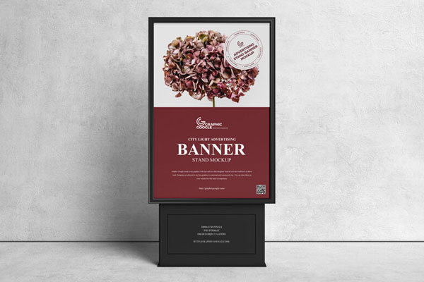 Mockup Featuring a City-light Poster in the Front View FREE PSD