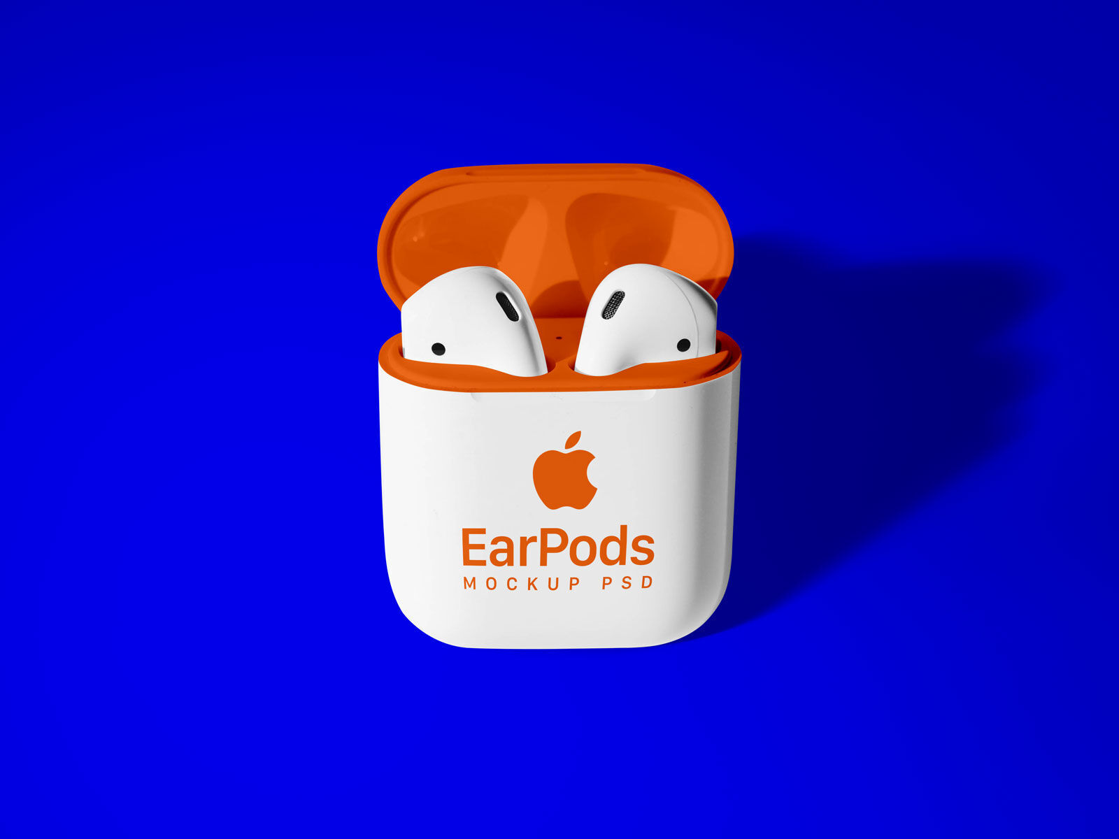 Mockup Featuring a Front View of an Apple AirPods Case and its earpieces FREE PSD