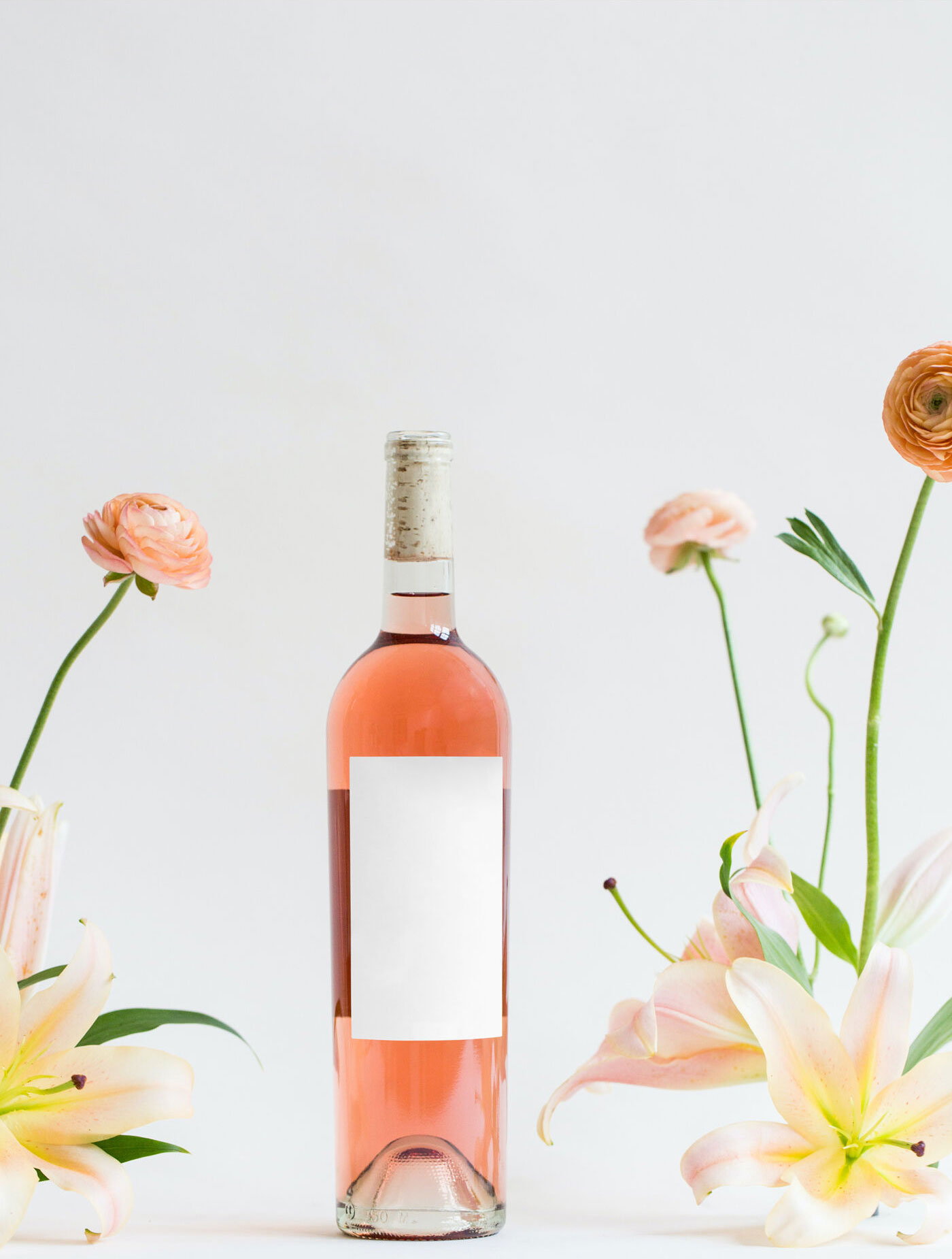 Mockup Featuring a Front View Wine Bottle with Label FREE PSD
