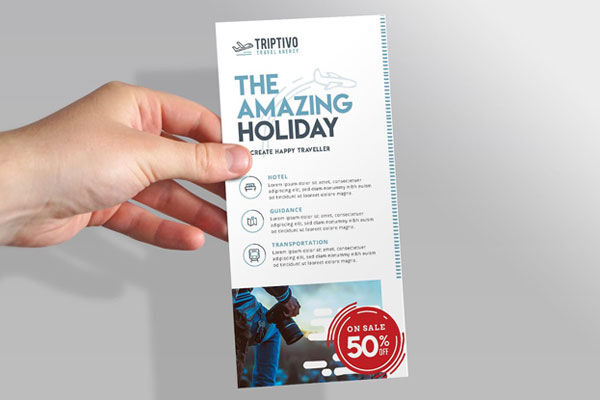 Mockup Featuring a Hand Holding a DL Rack Card FREE PSD