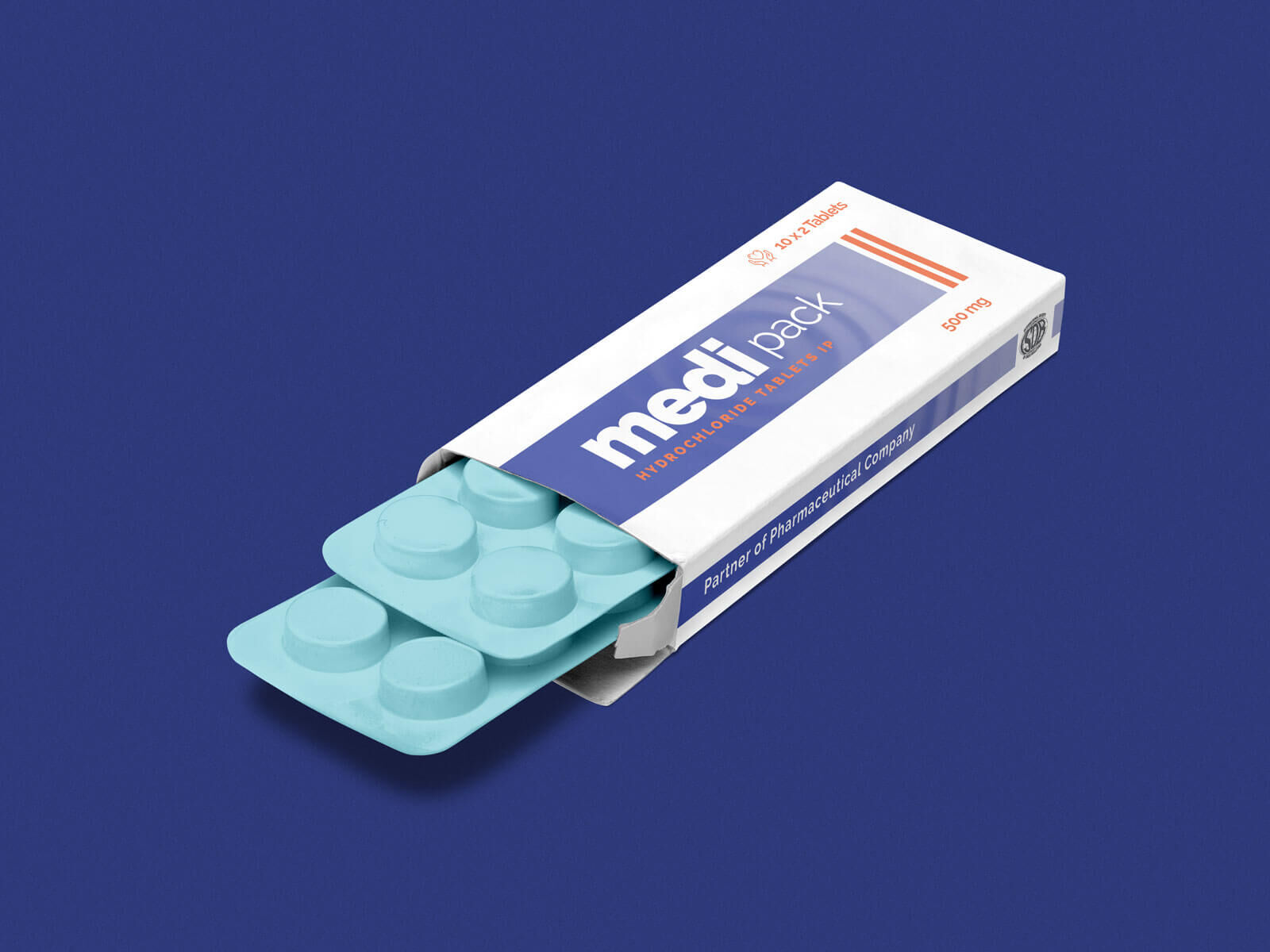 Mockup Featuring a Pharmaceutical Medicine Tablet Blister Packaging