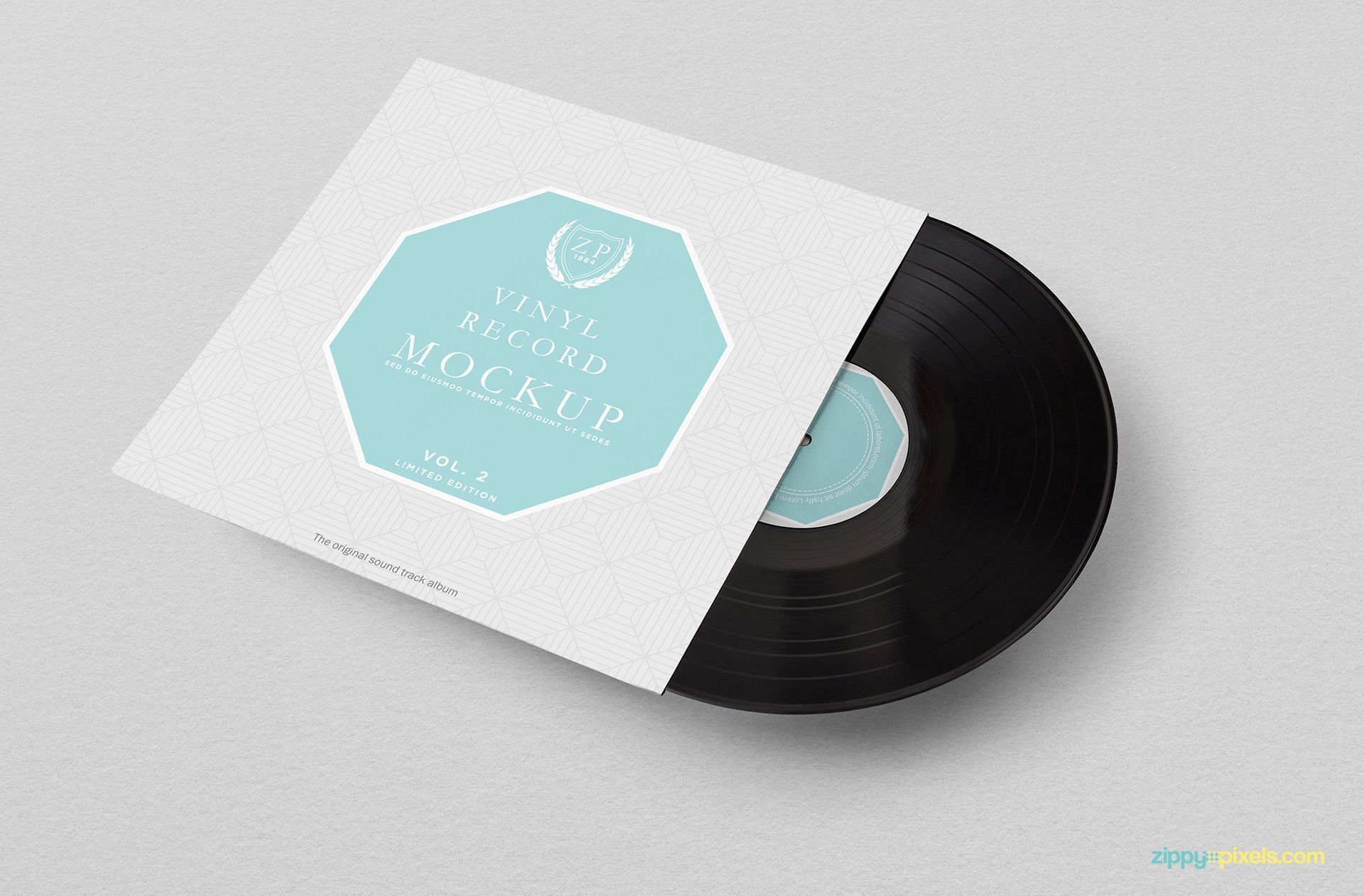 Mockup Featuring a Vinyl Record in Half Side View FREE PSD