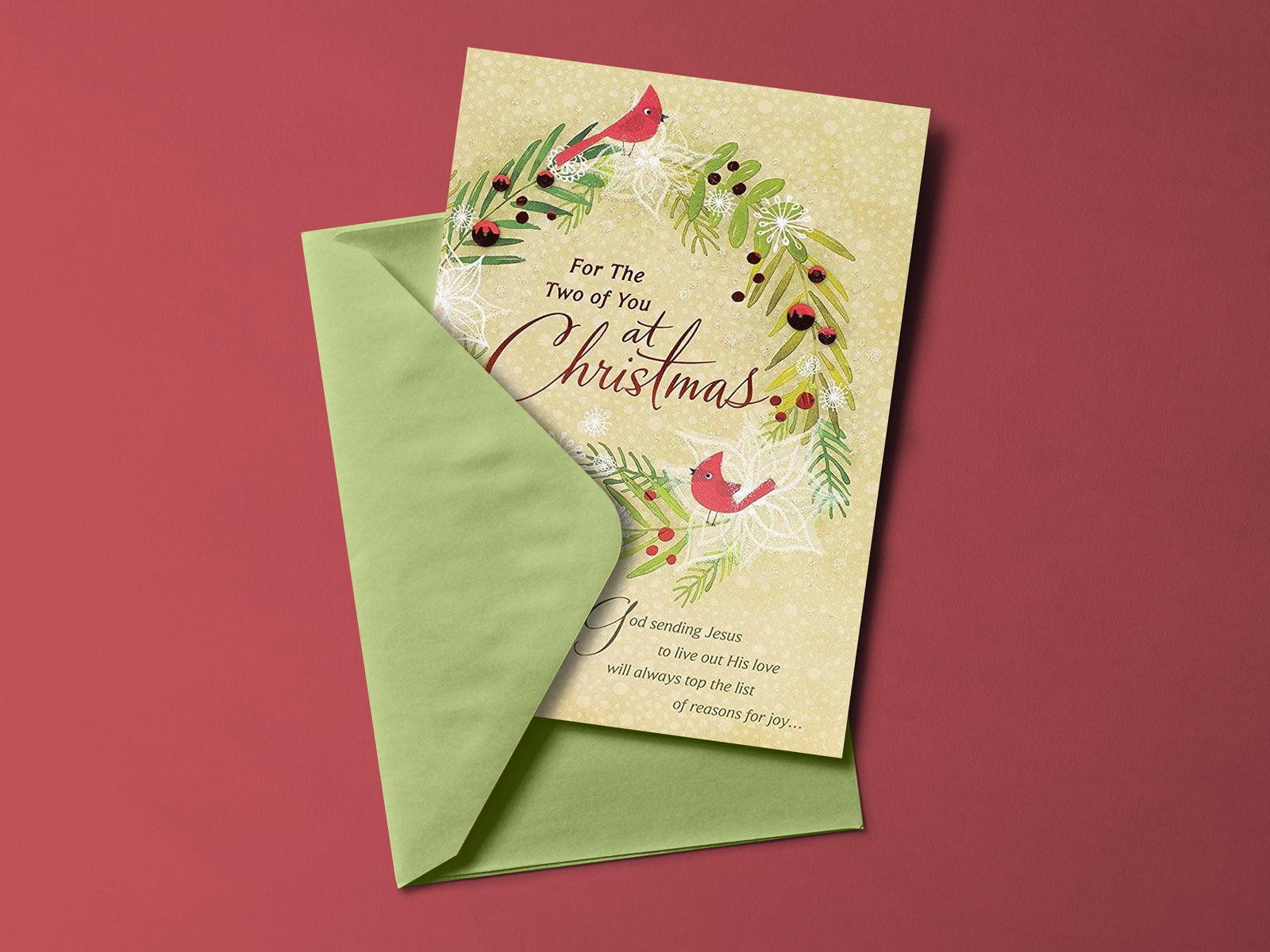Mockup Featuring an Overhead Shot of Greeting Card with Envelope FREE PSD