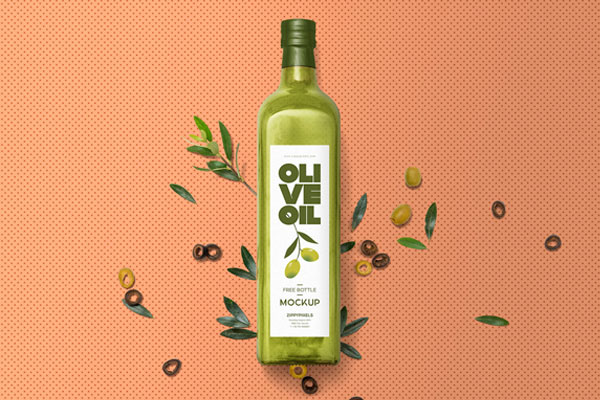 Mockup Featuring Front View of a Square Glass Bottle FREE PSD