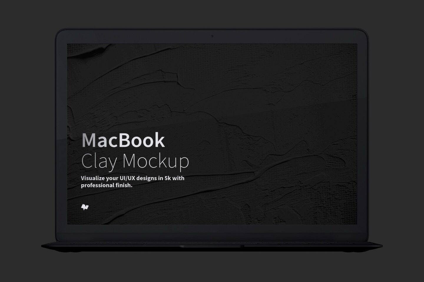 Mockup Featuring Front View of Floating Clay MacBook FREE PSD