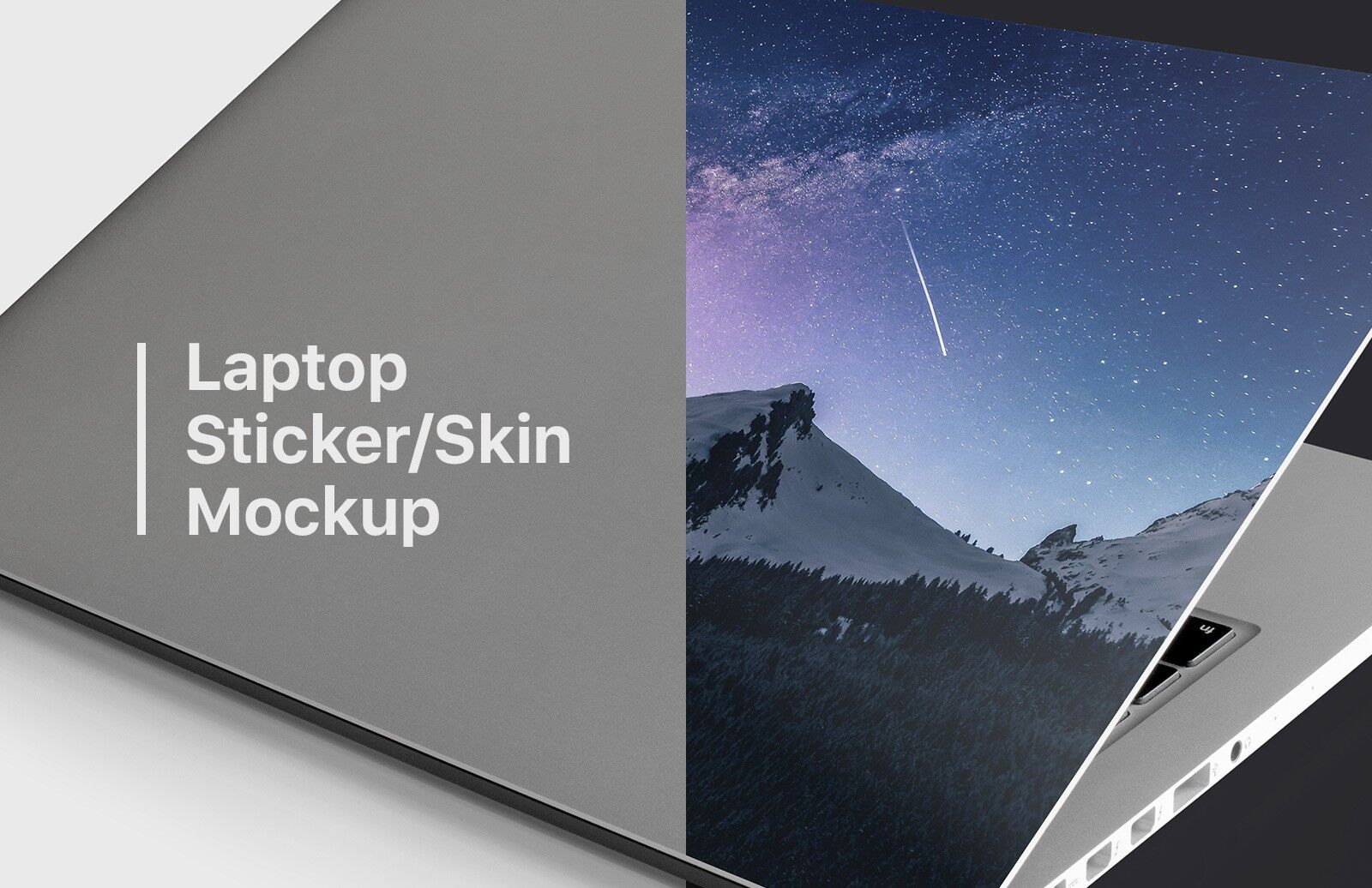 Mockup Featuring Laptop Sticker\Skin at the 3\4 Angle View FREE PSD