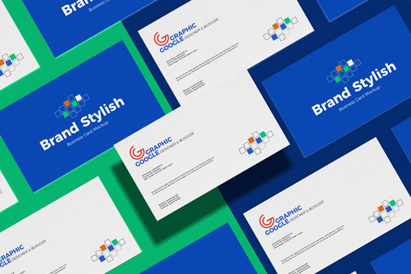 Mockup Featuring Multiple Business Cards Diagonally Arranged in Grid Style FREE PSD