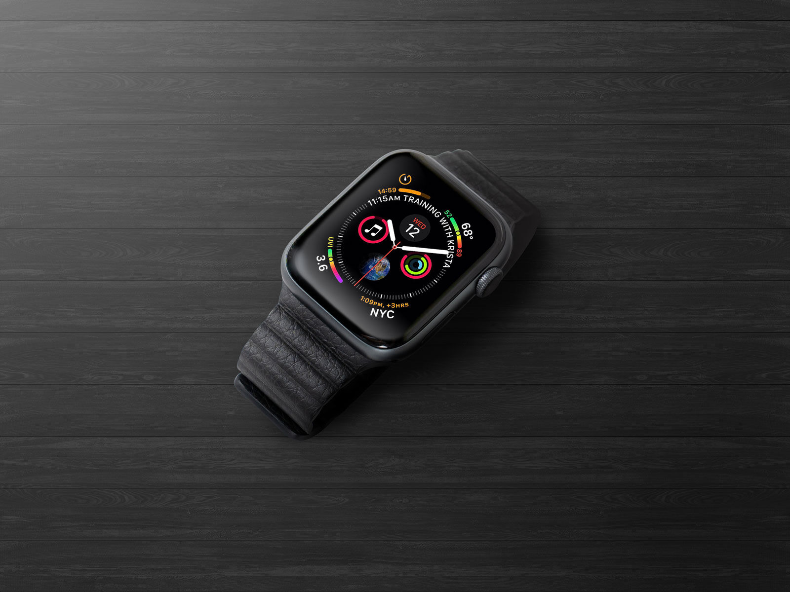 Mockup Featuring Top View of an Apple Watch FREE PSD