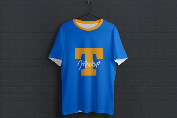 Mockup of a Hanging Half Sleeves T-Shirt FREE PSD