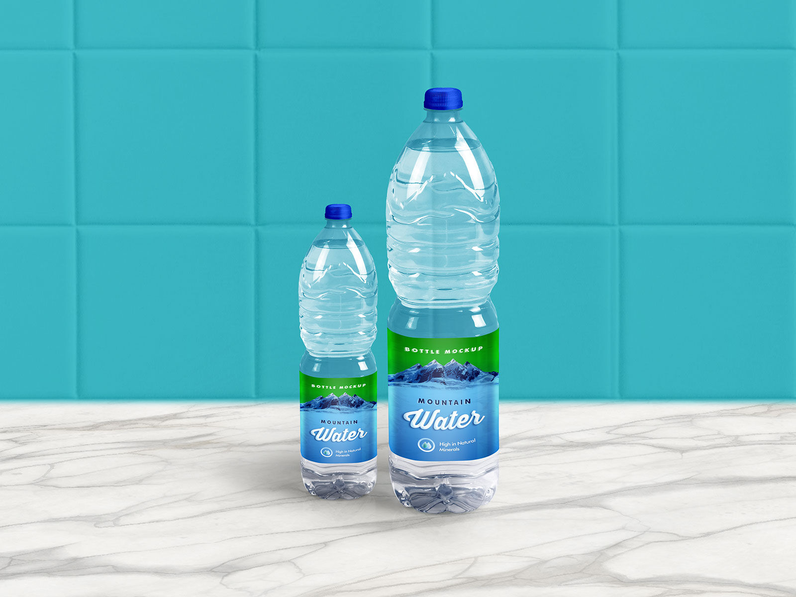 Clear water bottle mockup - Smarty Mockups