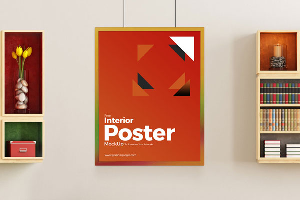 Mockup Showing a Hanging Poster (FREE) - Resource Boy