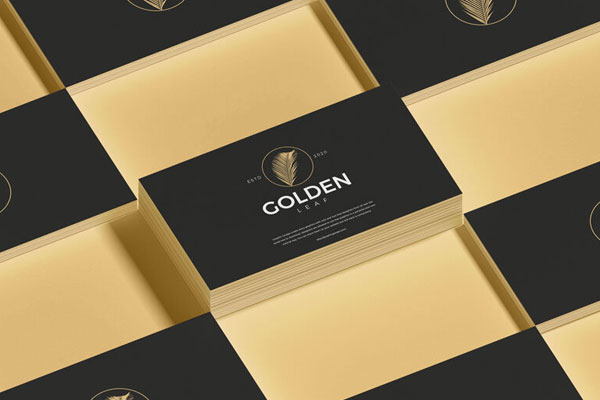 Mockup of Stack of Business Cards in Grid with a Perspective View FREE PSD