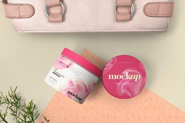 Mockup Of Two Cosmetic Jar Packaging FREE PSD