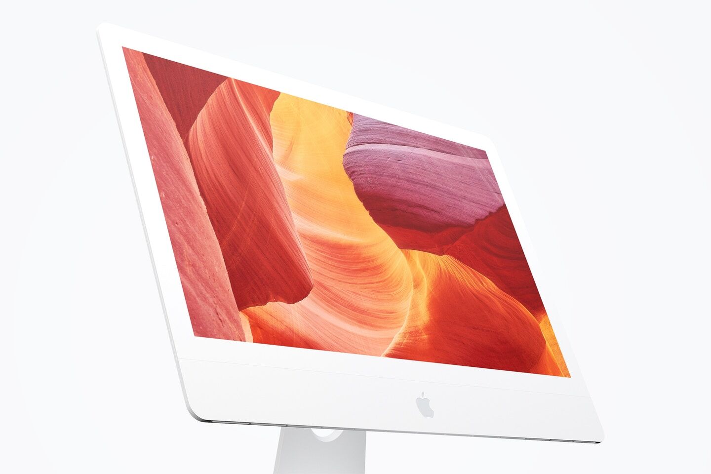 Mockup Showcasing Close-up Side View of iMac 27" FREE PSD
