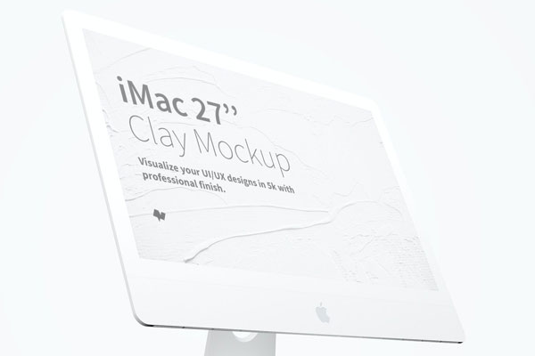 Mockup Showcasing Close-up Side View of iMac 27
