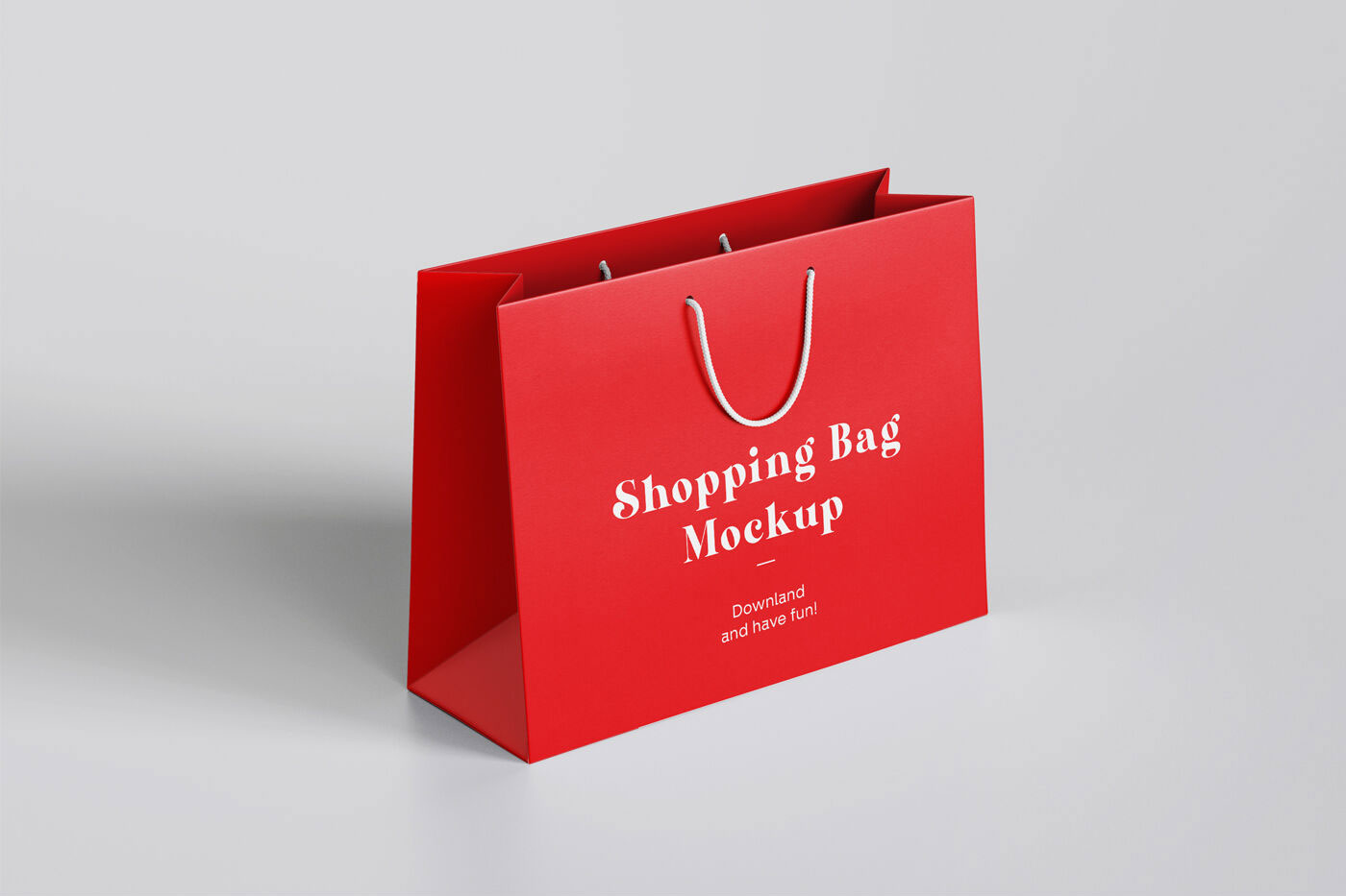 Mockup Showing a 3/4 View of a Turn Top Shopping Bag FREE PSD