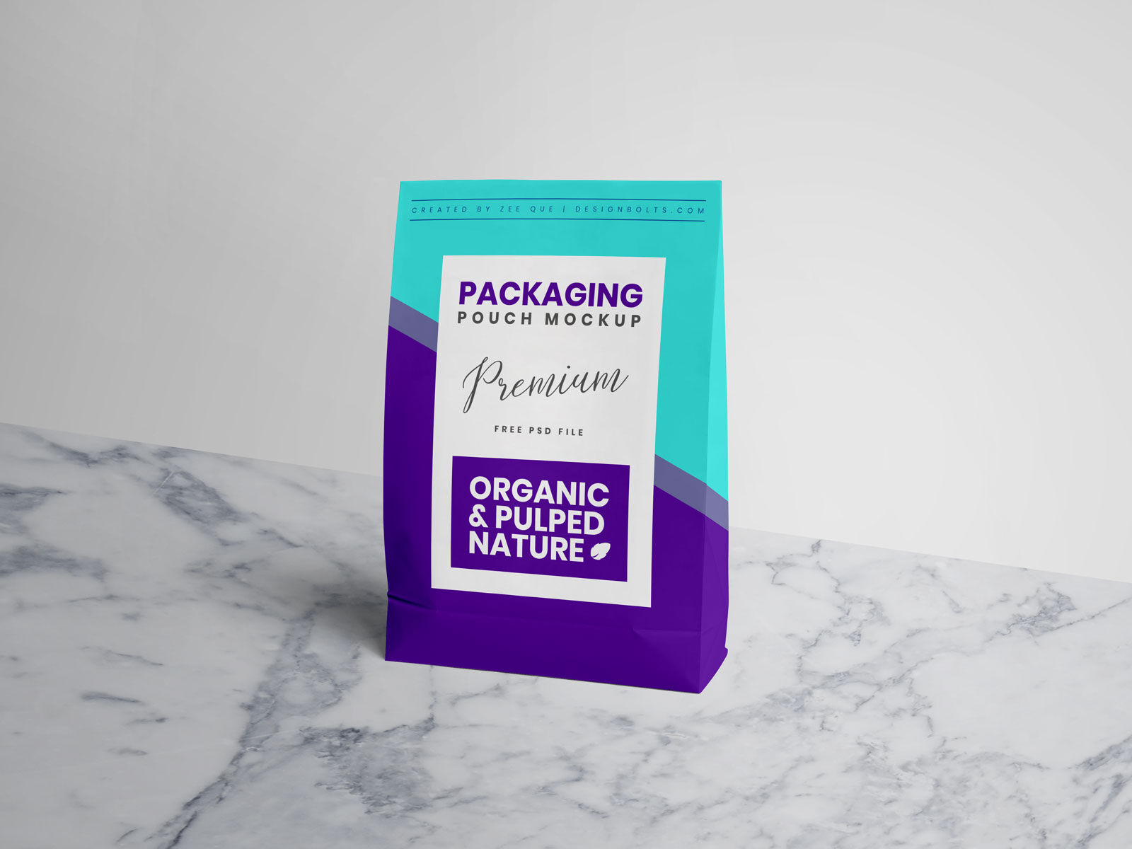 Mockup Showing a Paper Pouch Packaging FREE PSD