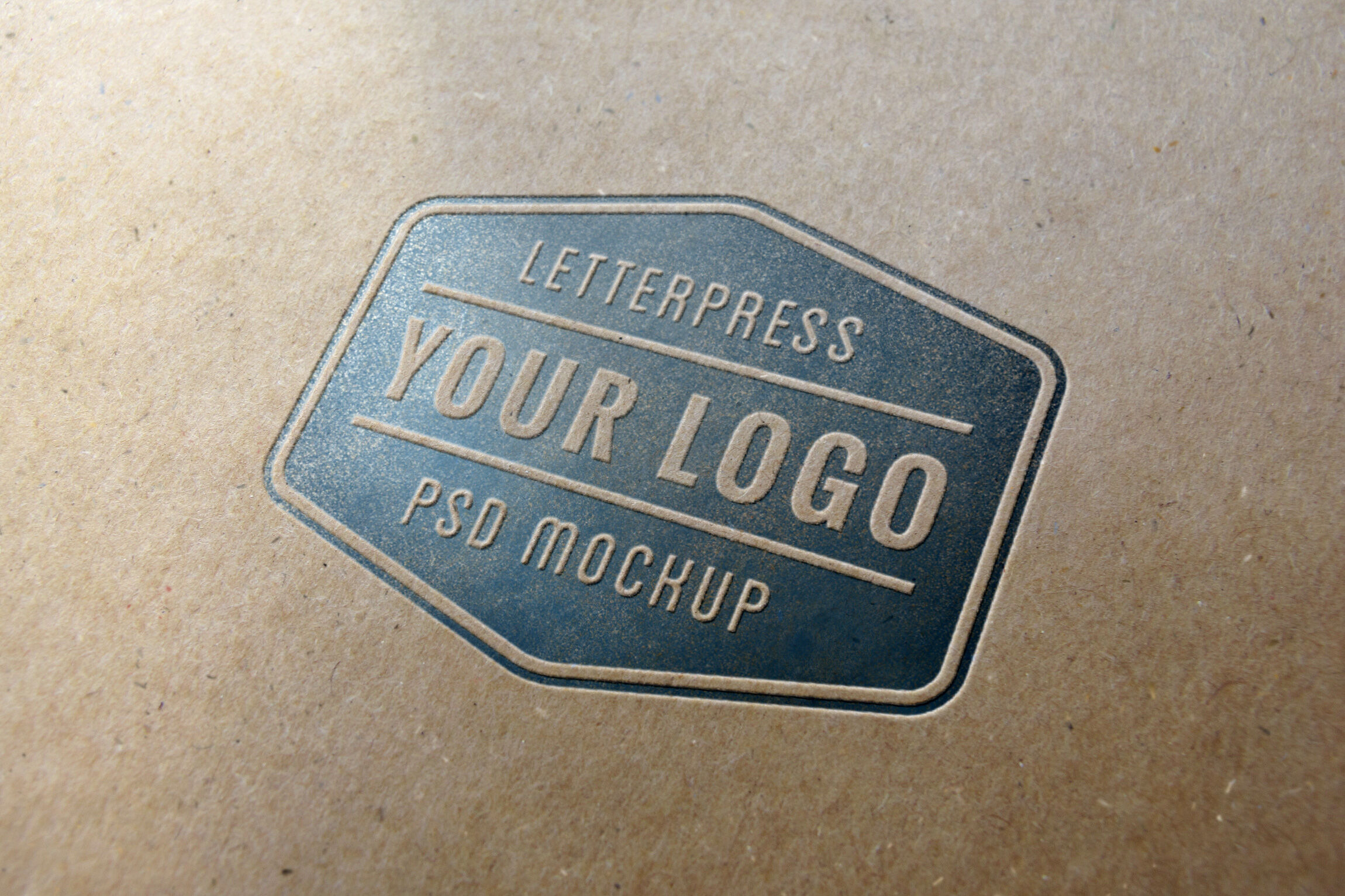 Mockup Showing Overhead View of Logo with Letterpress Effect FREE PSD