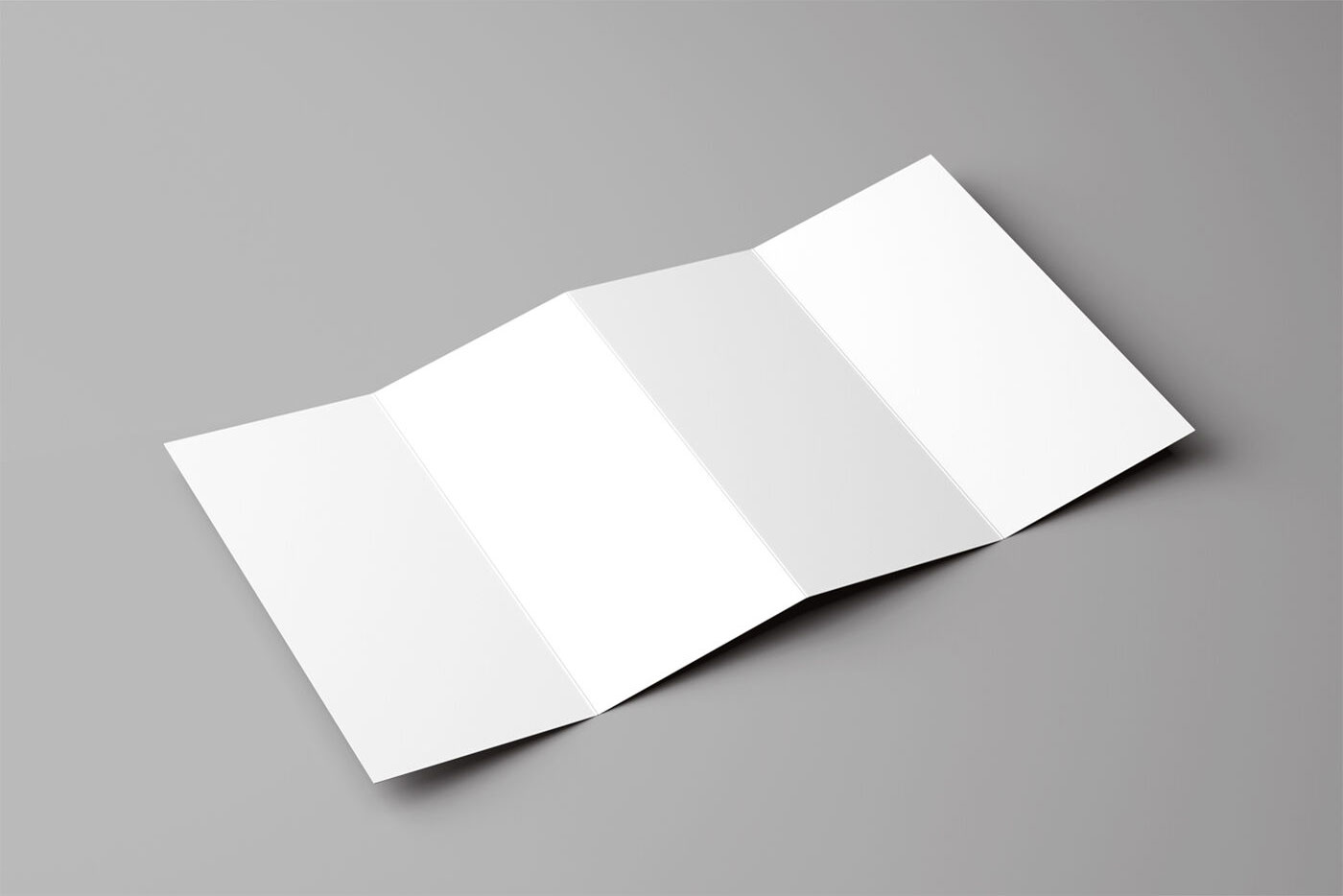 Mockup Showing Side View of Opened Four-fold Brochure FREE PSD