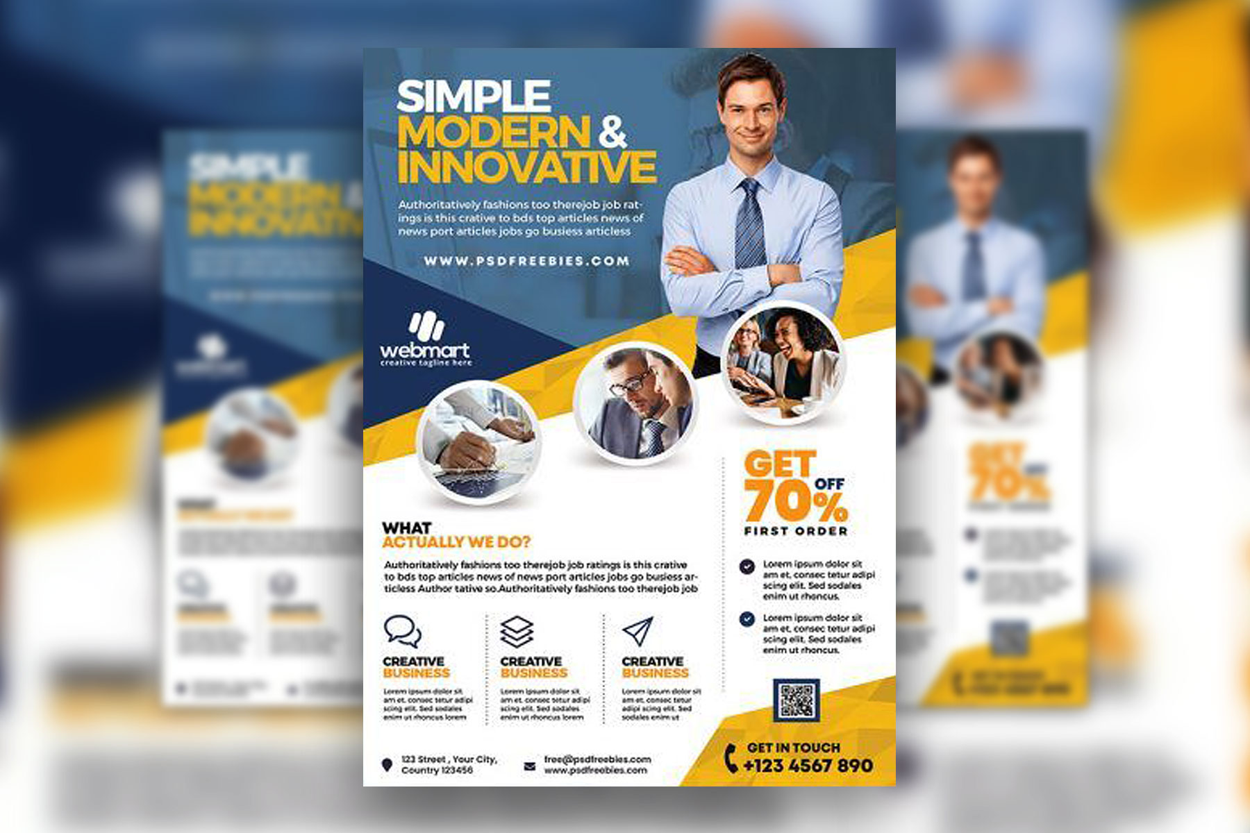 Modern Abstract Business Flyer Template (FREE) - Resource Boy