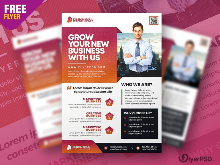 Modern Business Flyer Template FREE PSD