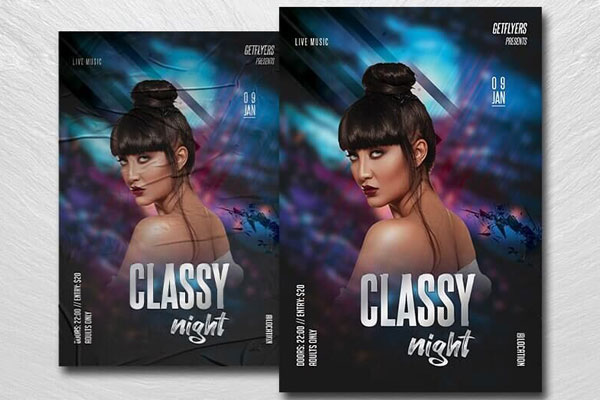Modern Colorful Nightclub Flyer Template FREE PSD