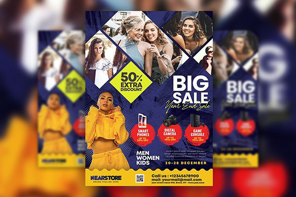 Modern Grid Big Sale Flyer Template FREE PSD