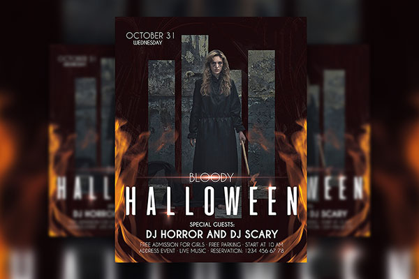 Modern Halloween Flyer Template FREE PSD