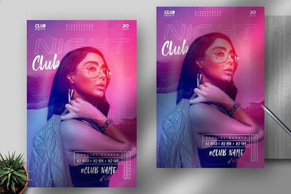 Modern Nightclub Events Flyer Template FREE PSD