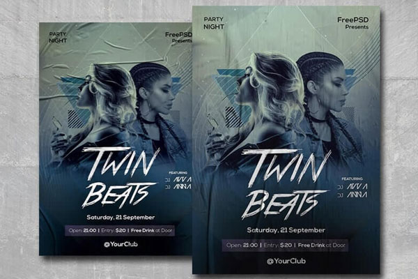Modern Nightclub Flyer Template FREE PSD
